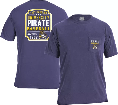 Image One Men's East Carolina Pirates Purple Pocket T-Shirt