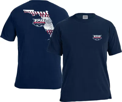 Image One Men's Florida Atlantic Owls Blue Baseball Laces T-Shirt