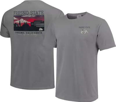Image One Men's Fresno State Bulldogs Grey Campus Building T-Shirt