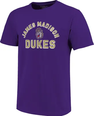 Image One Men's James Madison Dukes Purple Retro Stack T-Shirt