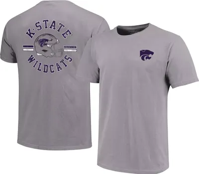 Image One Men's Kansas State Wildcats Grey Helmet Arch T-Shirt