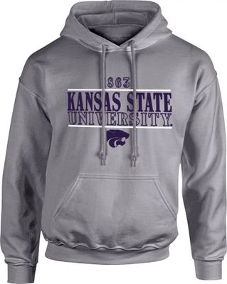 Image One Men's Kansas State Wildcats Grey University Type Hoodie