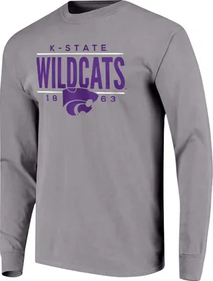 Image One Men's Kansas State Wildcats Grey Traditional Long Sleeve T-Shirt