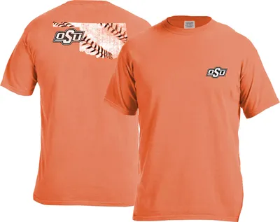 Image One Men's Oklahoma State Cowboys Orange Baseball Laces T-Shirt