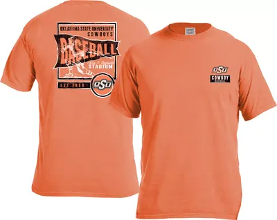 Image One Men's Oklahoma State Cowboys Orange Baseball Flag T-Shirt