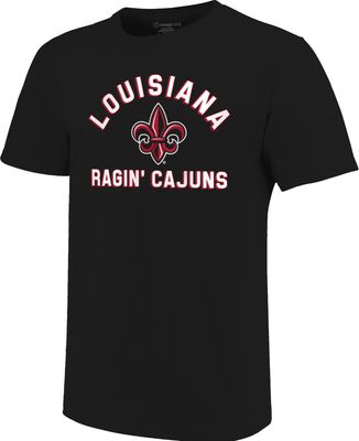 Image One Men's Louisiana-Lafayette Ragin' Cajuns Black Retro Stack T-Shirt