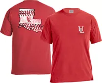 Image One Men's Louisiana-Lafayette Ragin' Cajuns Red Baseball Laces T-Shirt