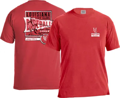 Image One Men's Louisiana-Lafayette Ragin' Cajuns Red Baseball Flag T-Shirt