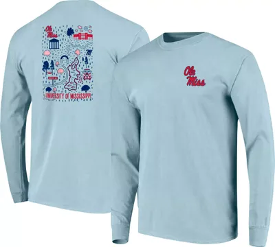 Image One Men's Ole Miss Rebels Chambray Campground Long Sleeve T-Shirt