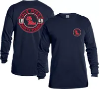 Image One Men's Ole Miss Rebels Blue Rounds Long Sleeve T-Shirt