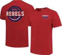 Image One Men's Ole Miss Rebels Red Striped Stamp T-Shirt