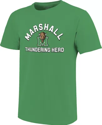 Image One Men's Marshall Thundering Herd Green Retro Stack T-Shirt