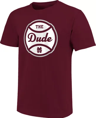Image One Men's Mississippi State Bulldogs Maroon Baseball The Dude T-Shirt