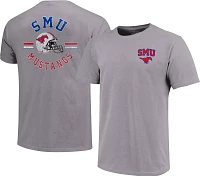 Image One Men's Southern Methodist Mustangs Grey Helmet Arch T-Shirt