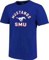 Image One Men's Southern Methodist Mustangs Blue Retro Stack T-Shirt