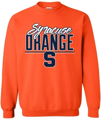 Image One Men's Syracuse Orange Orange Script Crew Neck Sweatshirt