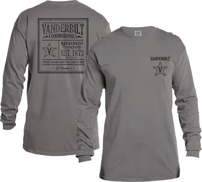 Image One Men's Vanderbilt Commodores Grey Vintage Poster Long Sleeve T-Shirt