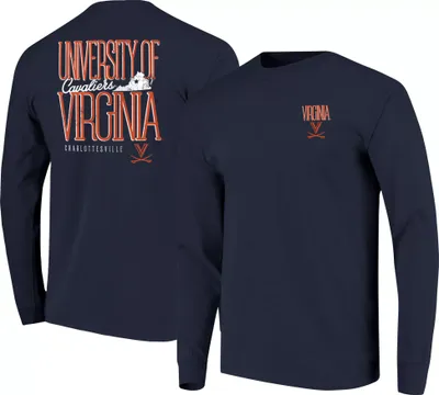 Image One Men's Virginia Cavaliers Blue Tall Type State Long Sleeve T-Shirt