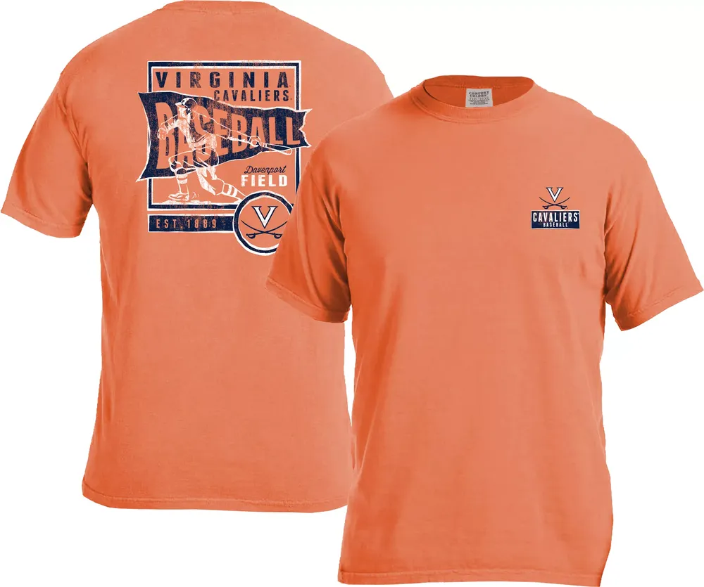 Image One Men's Virginia Cavaliers Orange Baseball Flag T-Shirt