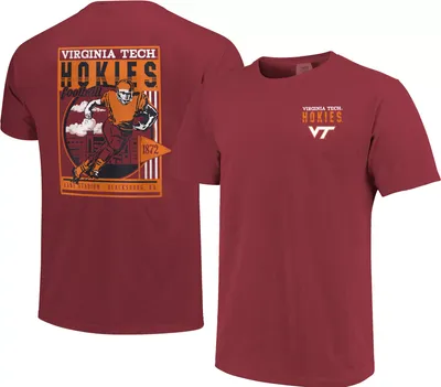 Image One Men's Virginia Tech Hokies Maroon Retro Poster T-Shirt