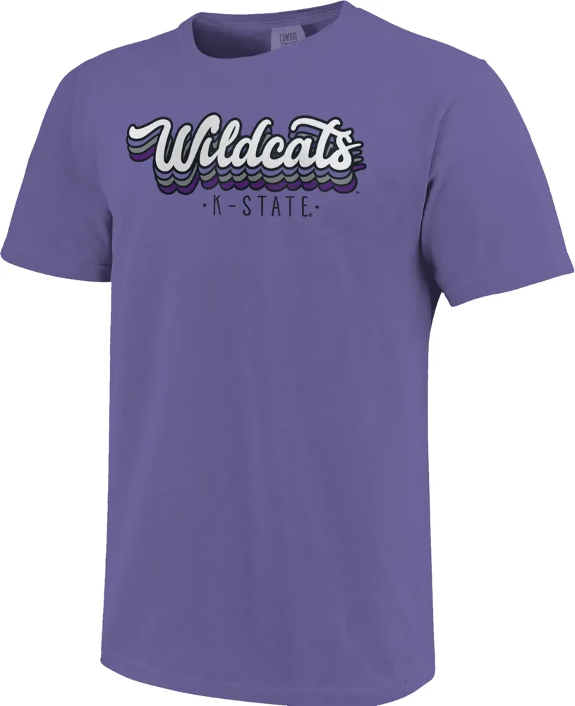 Image One Women's Kansas State Wildcats Purple Retroscript T-Shirt