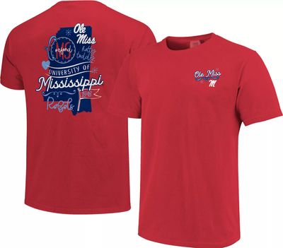 Image One Women's Ole Miss Rebels Red Doodles T-Shirt