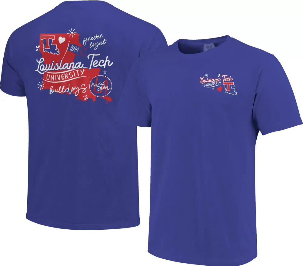 Image One Women's Louisiana Tech Bulldogs Blue Doodles T-Shirt