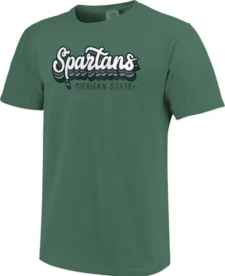 Image One Women's Michigan State Spartans Green Retroscript T-Shirt