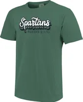 Image One Women's Michigan State Spartans Green Retroscript T-Shirt