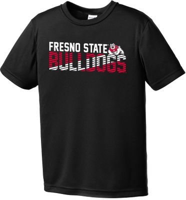 Image One Youth Fresno State Bulldogs Black Diagonal Competitor T-Shirt