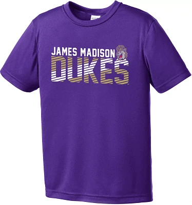 Image One Youth James Madison Dukes Purple Diagonal Competitor T-Shirt