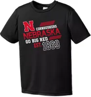 Image One Youth Nebraska Cornhuskers Black Offsides Competitor T-Shirt