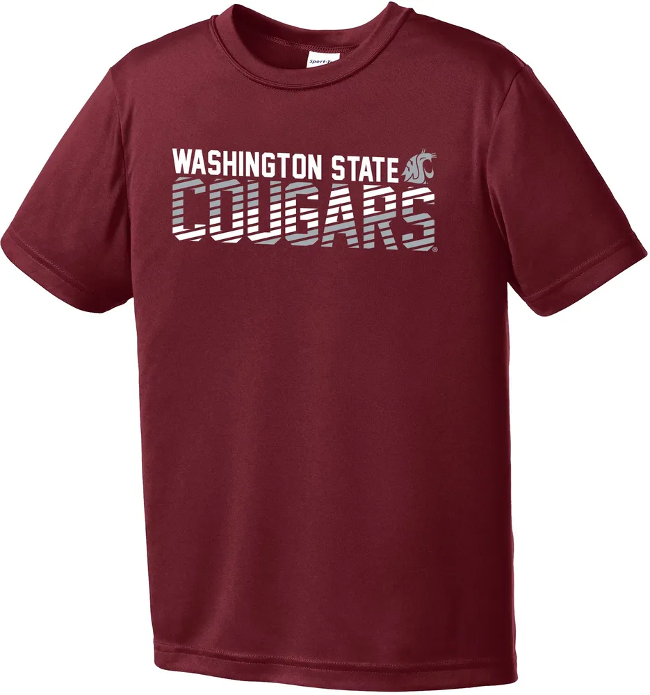 Image One Youth Washington State Cougars Crimson Diagonal Competitor T-Shirt