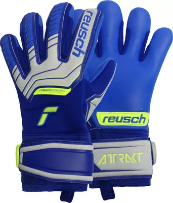 Reusch Attrakt Grip Evolution Finger Support Junior Soccer Goalkeeper Gloves