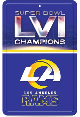 Rico 2021 Super Bowl LVI Champions Los Angeles Rams Metal Sign