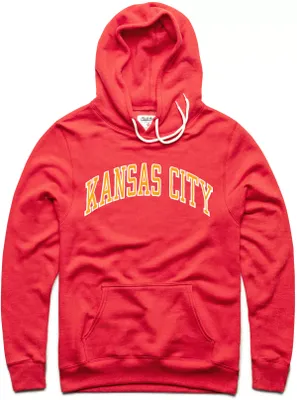 Charlie Hustle KC Football Arch Red Pullover Hoodie