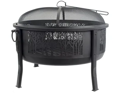 Blue Sky Outdoor Living 33” Round Woodland Fire Barrel with Decorative Mesh Center