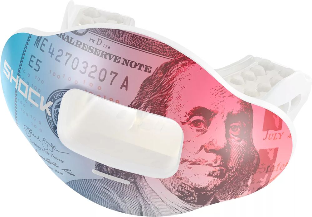 White/Iridescent Lux Max AirFlow Football Mouthguard