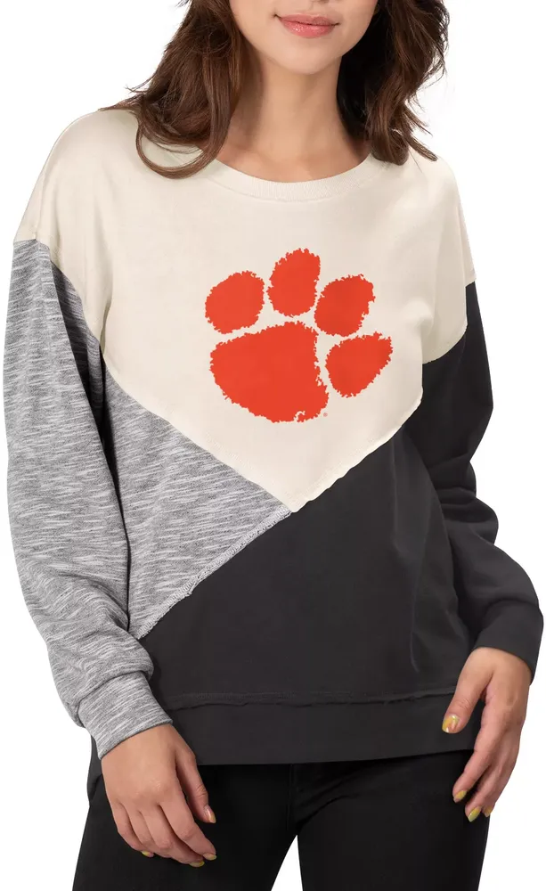 Touch by Alyssa Milano Women's Clemson Tigers Star Player Crew Neck Black Sweatshirt