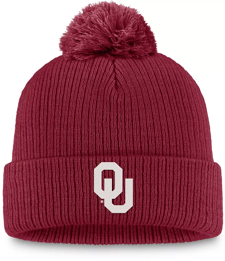 Top of the World Oklahoma Sooners Crimson Cuffed Pom Knit Beanie