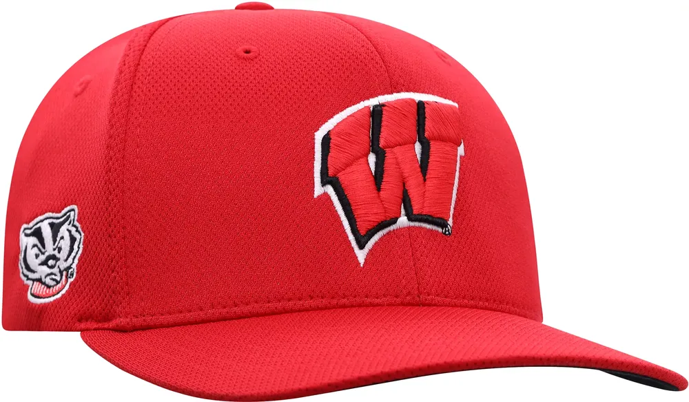 Top of the World Men's Wisconsin Badgers Red Reflex Stretch Fit Hat