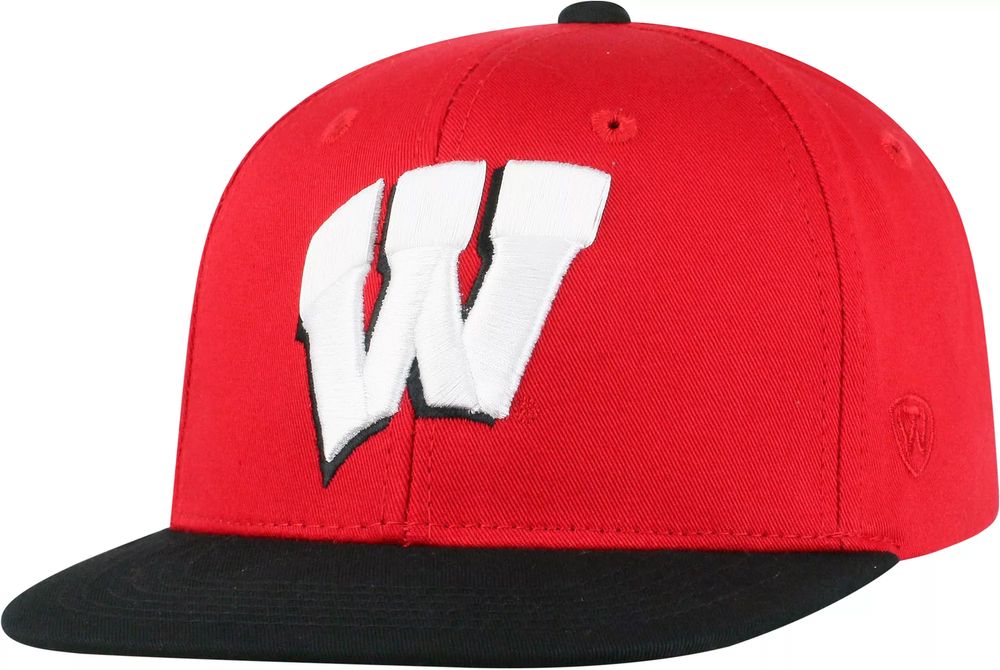 Top of the World Youth Wisconsin Badgers Red Maverick Adjustable Hat