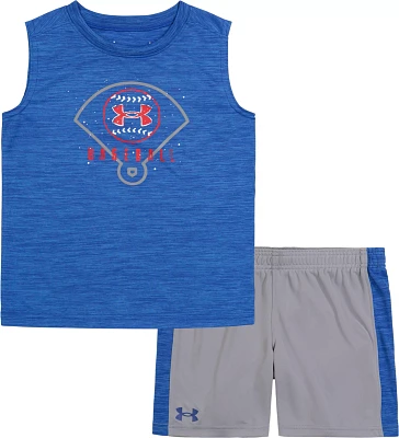 Under Armour Little Boys' Diamond Splatter Logo Tank Shorts Set