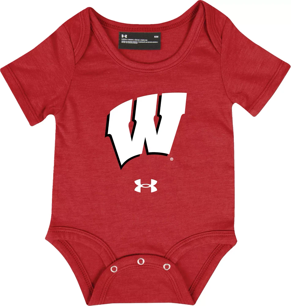 Under Armour Infant Wisconsin Badgers Red Logo Onesie