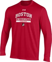 Under Armour Men's Boston Terriers Scarlet Performance Cotton Longsleeve T-Shirt