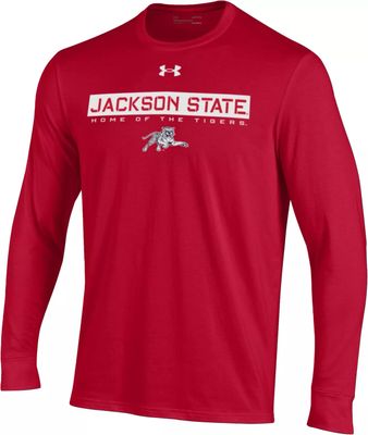 Dick's Sporting Goods Under Armour Men's Fayetteville State Broncos Blue  Performance Cotton Long Sleeve T-Shirt