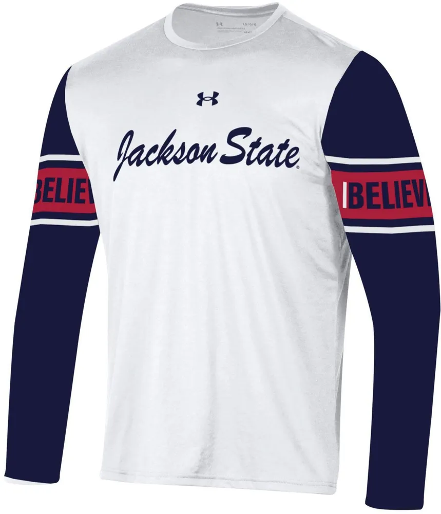 Under Armour Men's Jackson State Tigers White Gameday Longsleeve T-Shirt