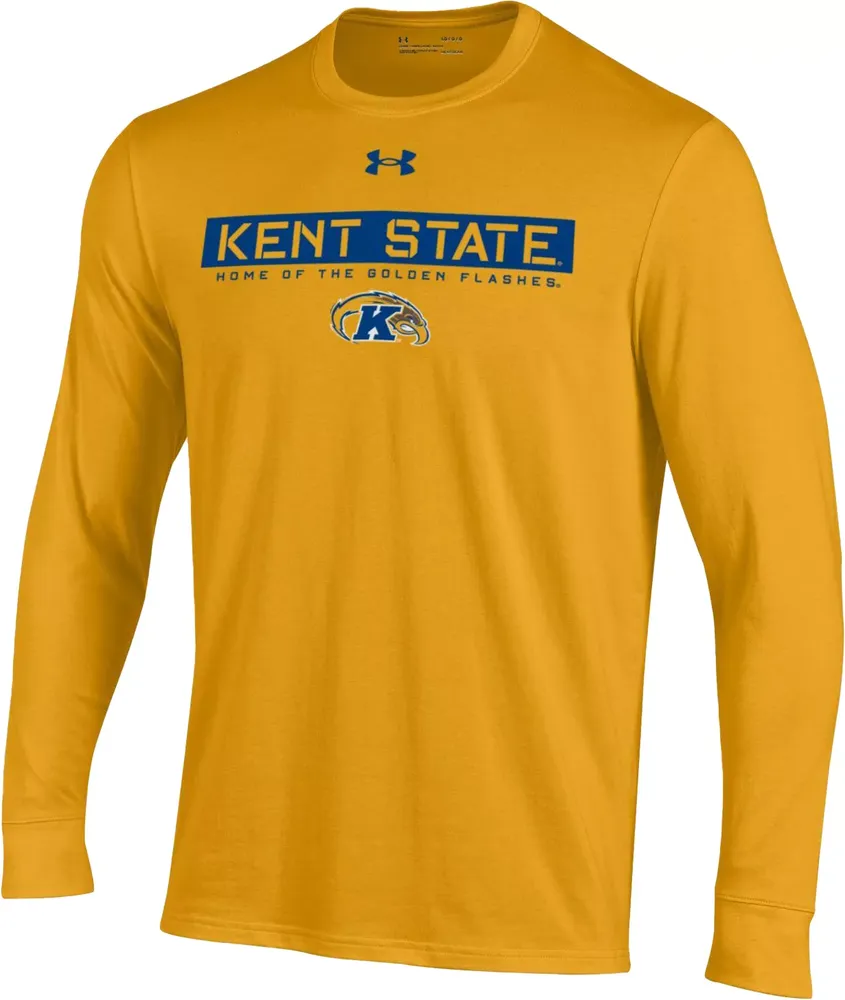 Under Armour Men's Kent State Golden Flashes Gold Performance Cotton Longsleeve T-Shirt