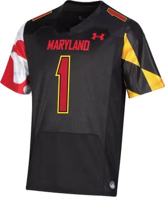 Under Armour Men's Maryland Terrapins #1 Black Replica Football Jersey