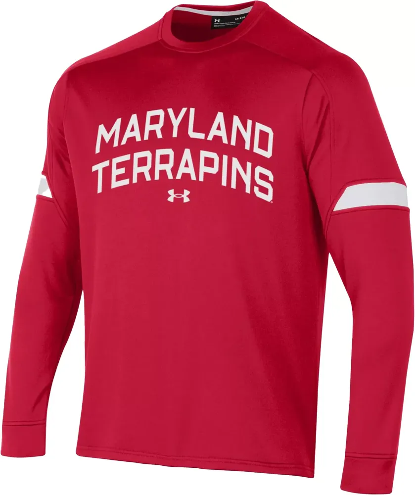 Under Armour Men's Maryland Terrapins Red and White Gameday Crewneck Sweatshirt